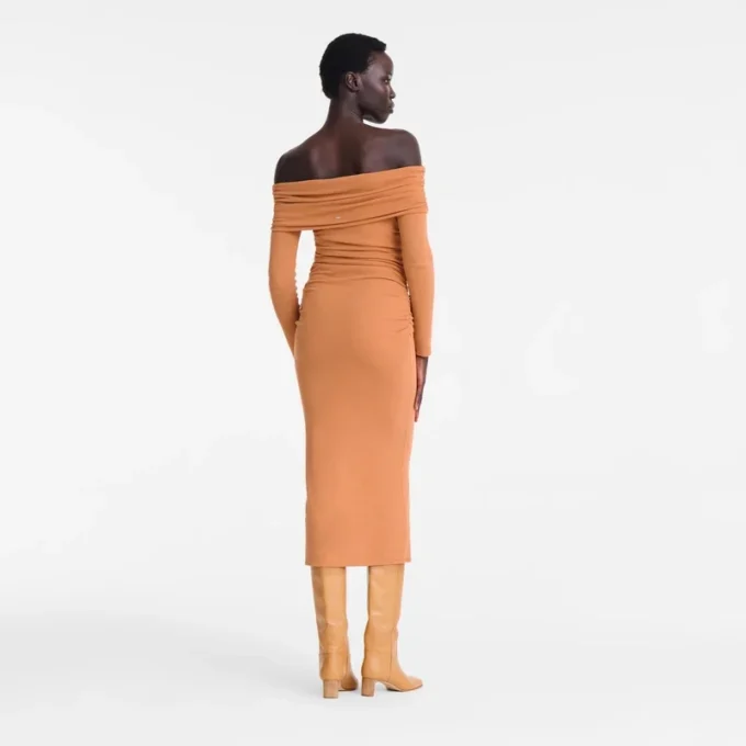Amber – Langes Kleid aus Crêpe-Jersey