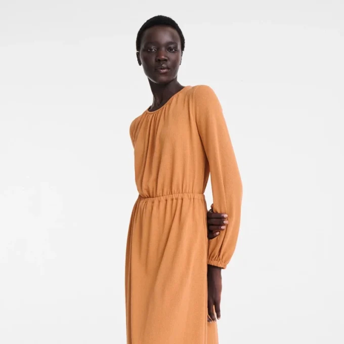 Amber – Langes Kleid aus Crêpe-Jersey