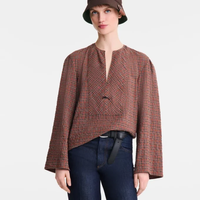 Cashew – Jacquard-Baumwollbluse