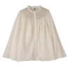 Ecru – Bluse mit gesmoktem Schleier