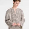 Ecru – Jacquard-Baumwollbluse