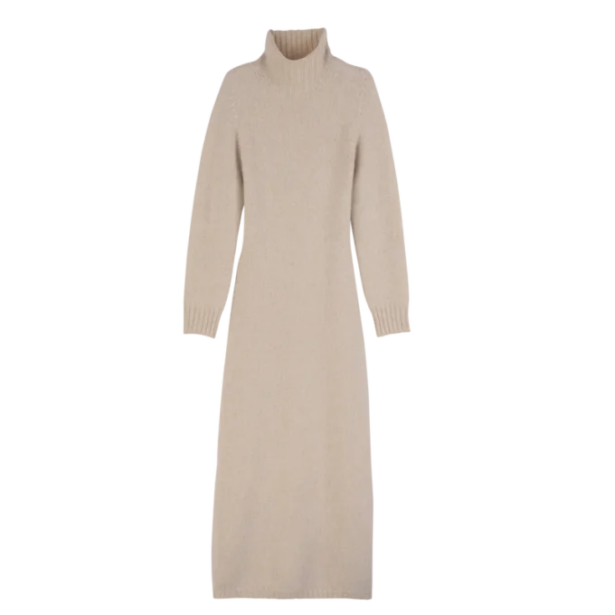 Ecru – Langes Strickkleid