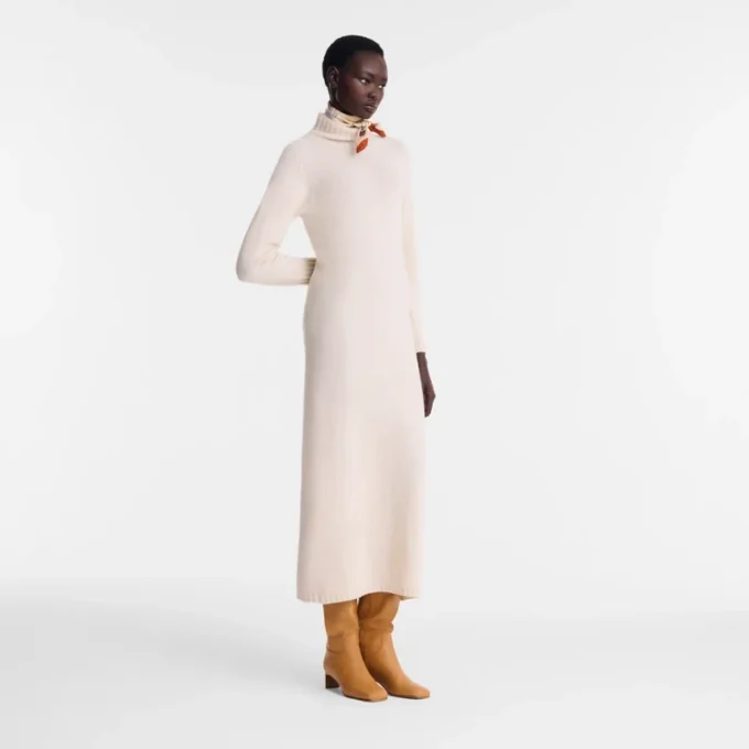 Ecru – Langes Strickkleid