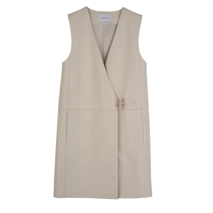 Ecru – Lederjacke ohne Ärmel