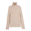 Ecru – Strickpullover mit hohem Kragen