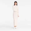 Elfenbein – Langes Strickkleid