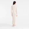 Elfenbein – Langes Strickkleid