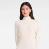 Elfenbein – Langes Strickkleid