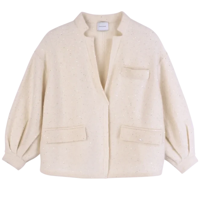 Elfenbein – Strick-Kimonojacke