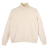Elfenbein – Strickpullover mit hohem Kragen