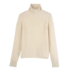 Elfenbein – Strickpullover mit hohem Kragen