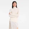 Elfenbein – Strickpullover mit hohem Kragen