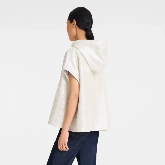 Elfenbein – Sweatshirt mit Pailletten
