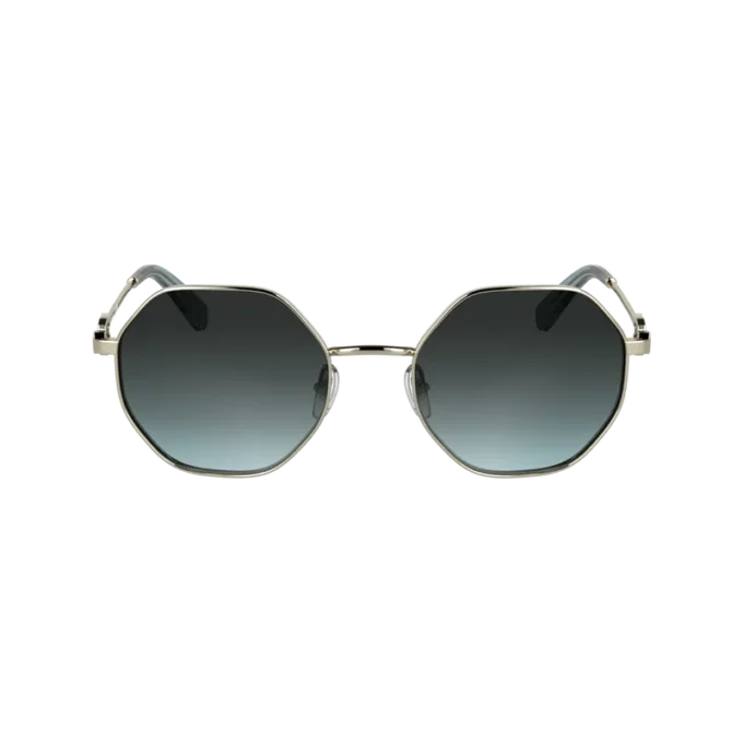 Gold/Blau – Sonnenbrille aus Metall