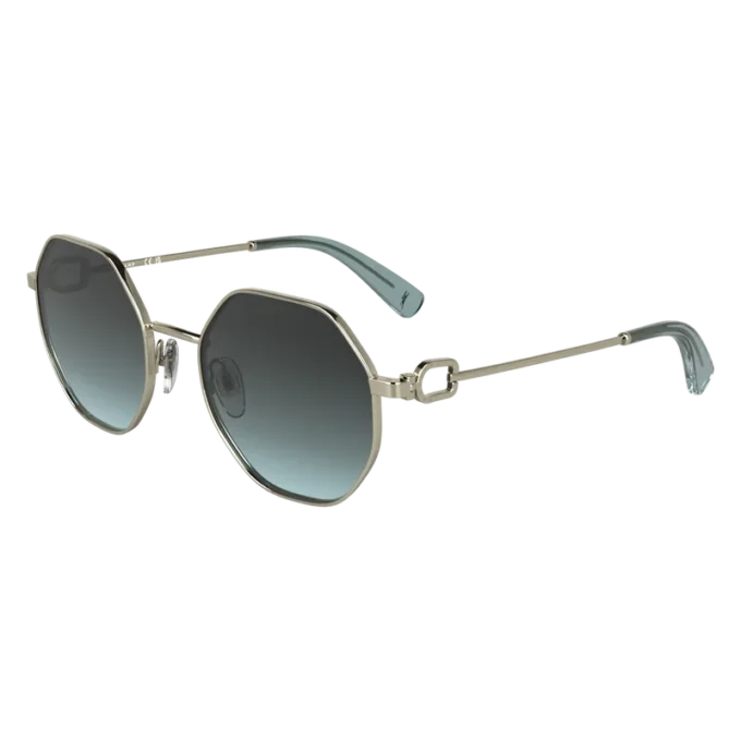 Gold/Blau – Sonnenbrille aus Metall