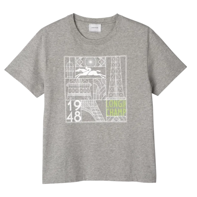 Grau – Bedrucktes Jersey-T-Shirt