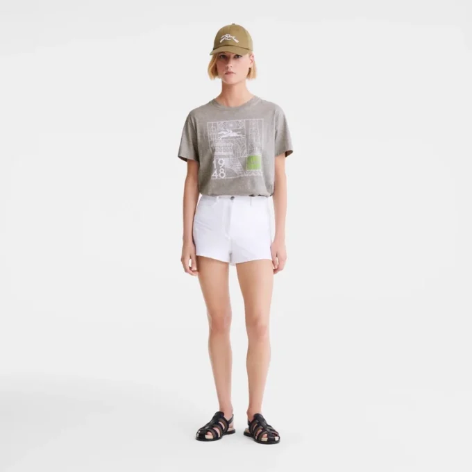 Weiß – Gabardine-Shorts