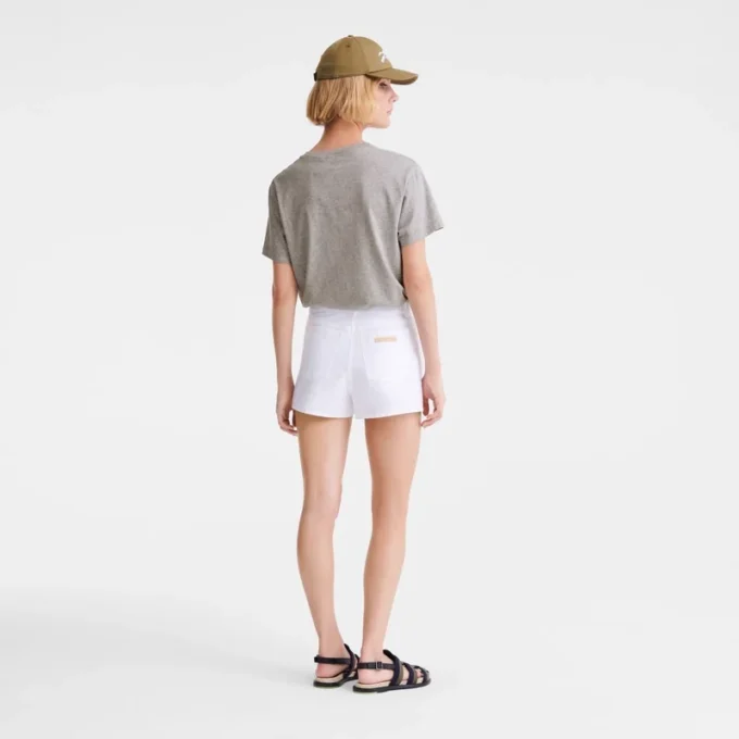 Weiß – Gabardine-Shorts