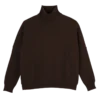 Kaffee – Strickpullover mit hohem Kragen
