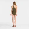 Khaki – Jersey-Badeanzug