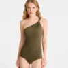 Khaki – Jersey-Badeanzug