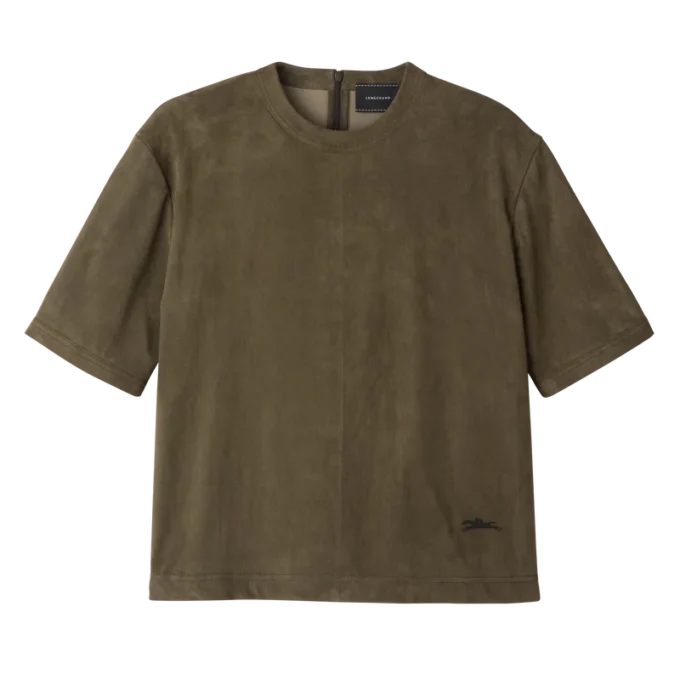 Khaki – Leder Kurzes Lederoberteil