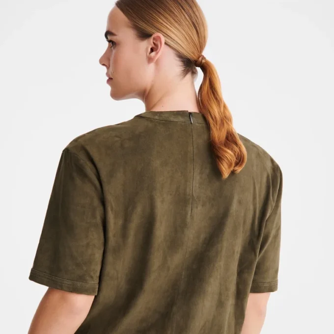 Khaki – Leder Kurzes Lederoberteil