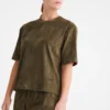 Khaki – Leder Kurzes Lederoberteil