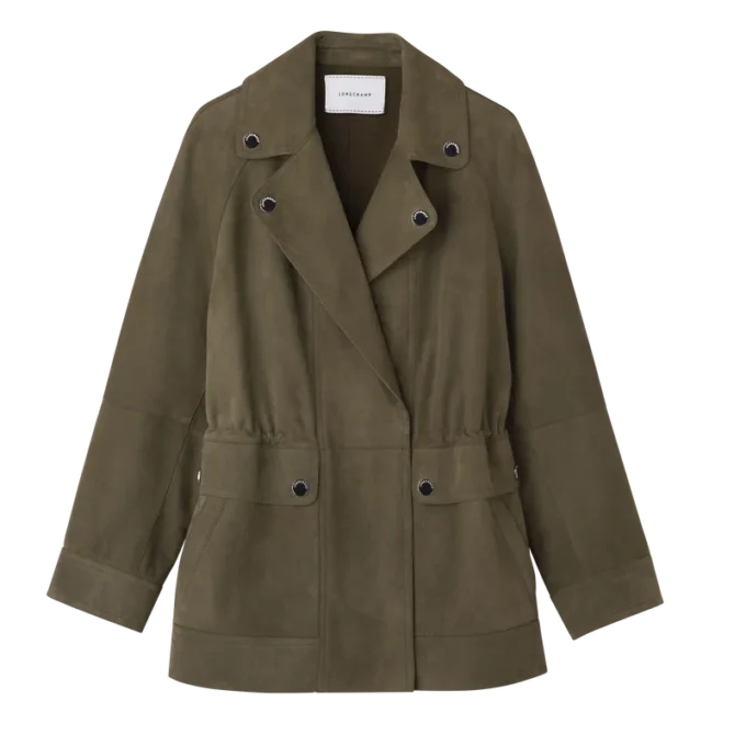 Khaki – Leder-Safarijacke