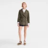 Khaki – Leder-Safarijacke