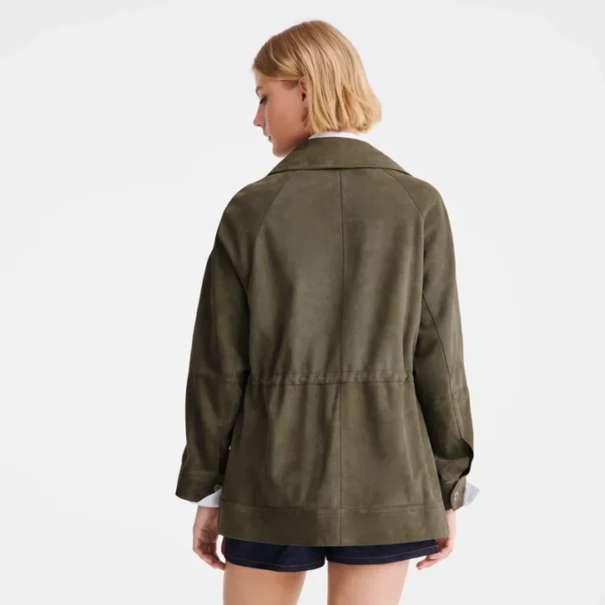 Khaki – Leder-Safarijacke