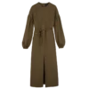 Khaki – Popeline-Kleid