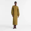 Khaki – Popeline-Kleid