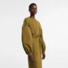 Khaki – Popeline-Kleid