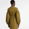 Khaki – Popeline-Kleid
