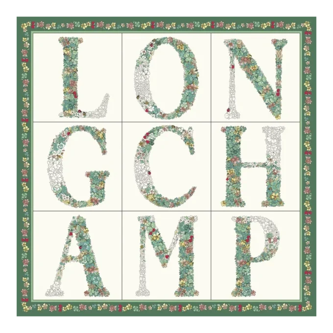 Le Jardin Longchamp Seidenschal 50