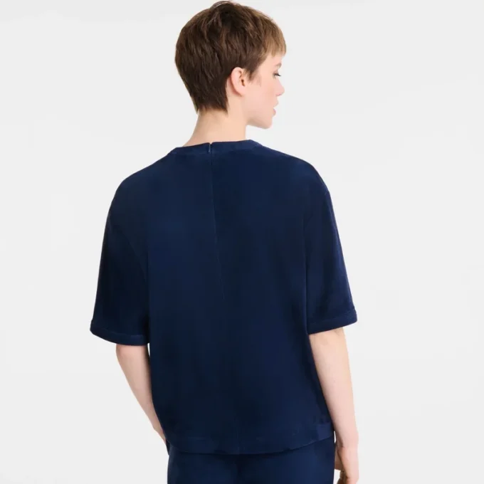 Marineblau – Kurzes Lederoberteil