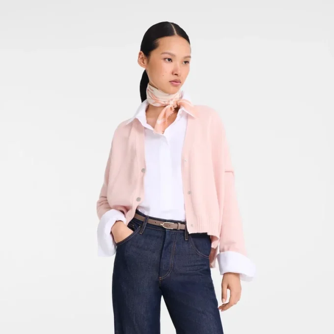 Petal Pink – Kaschmir-Sommerstola mit Wellenmuster