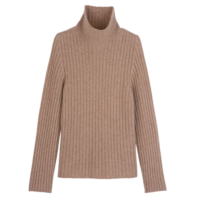 Pink Tea – Strickpullover mit hohem Kragen