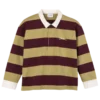Pistazie/Burgunderrot – Gestreiftes Jersey-Poloshirt