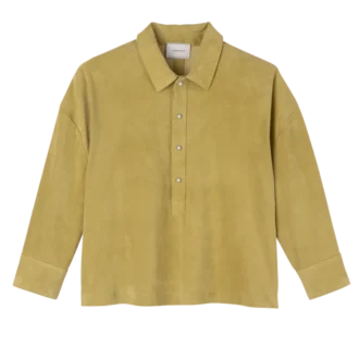 Pistazie – Leder-Poloshirt