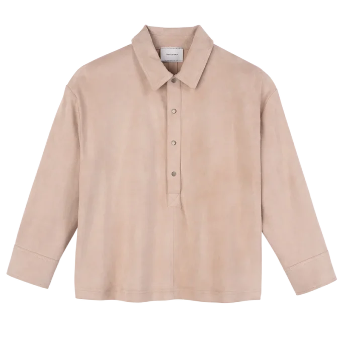Rosa – Leder-Poloshirt