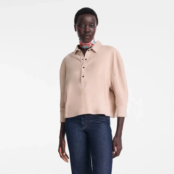 Rosa – Leder-Poloshirt