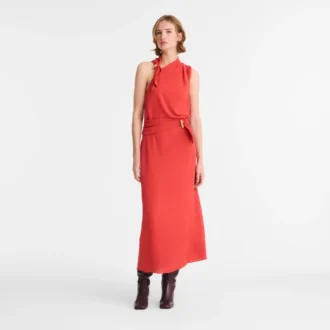 Rot – Gabardine-Kleid