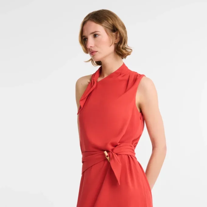 Rot – Gabardine-Kleid