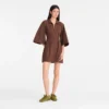 Schokoladenbraun – Popeline-Kleid