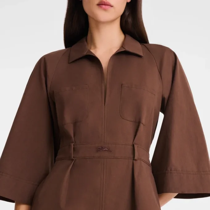 Schokoladenbraun – Popeline-Kleid