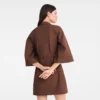 Schokoladenbraun – Popeline-Kleid