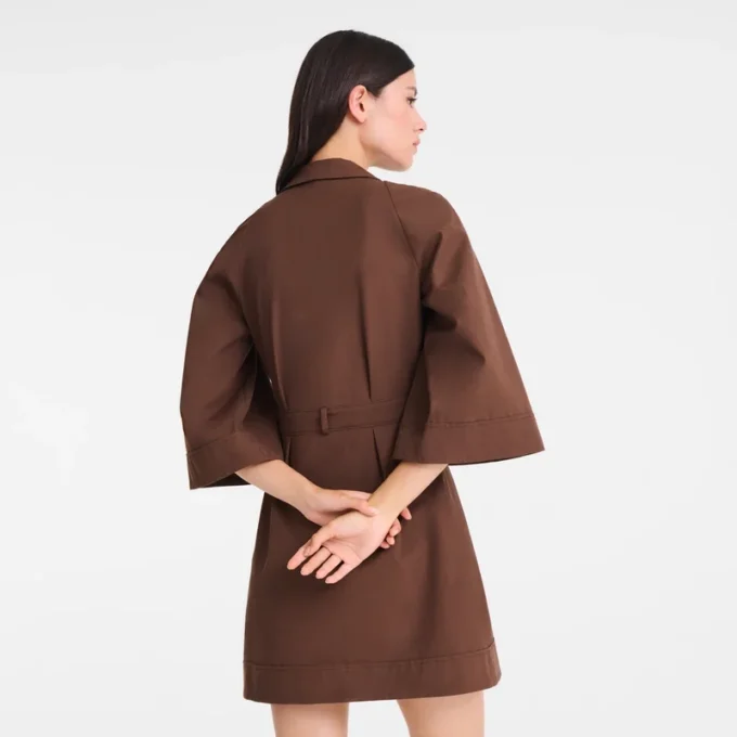 Schokoladenbraun – Popeline-Kleid