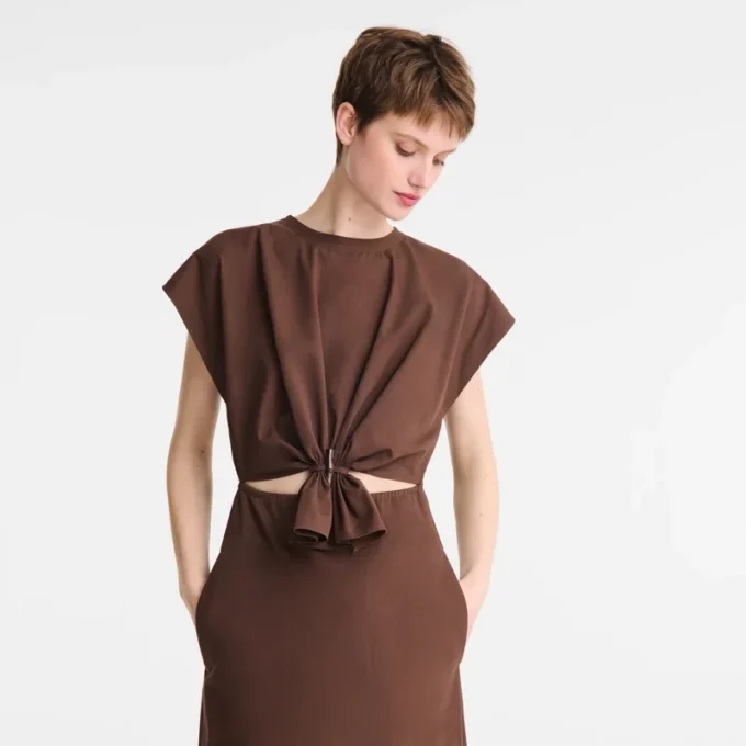 Schokoladenbraun – Popeline-Kleid